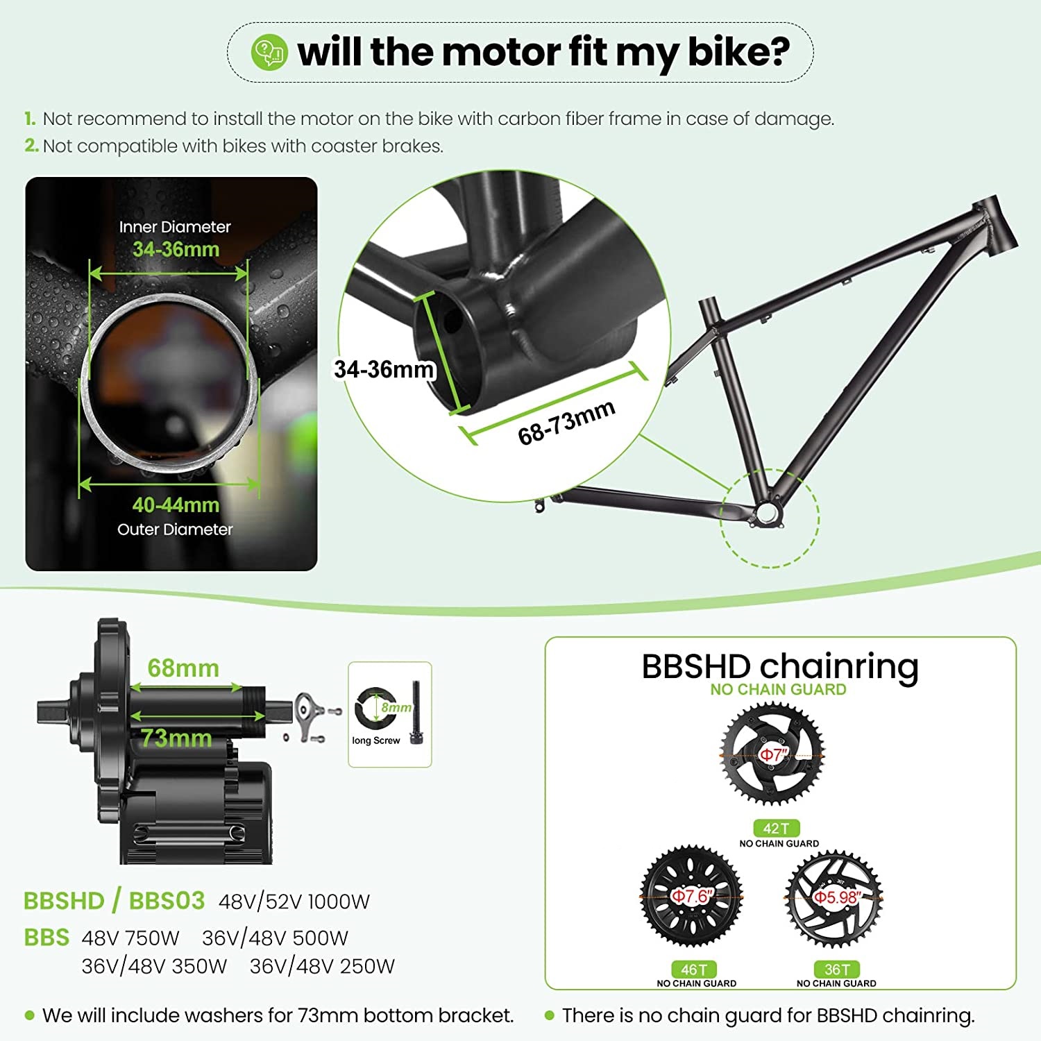 Bafang UART 48V/52V 1000W Mid  - đánh giá và giá Mid Drive Motor Kit 52V 1000W